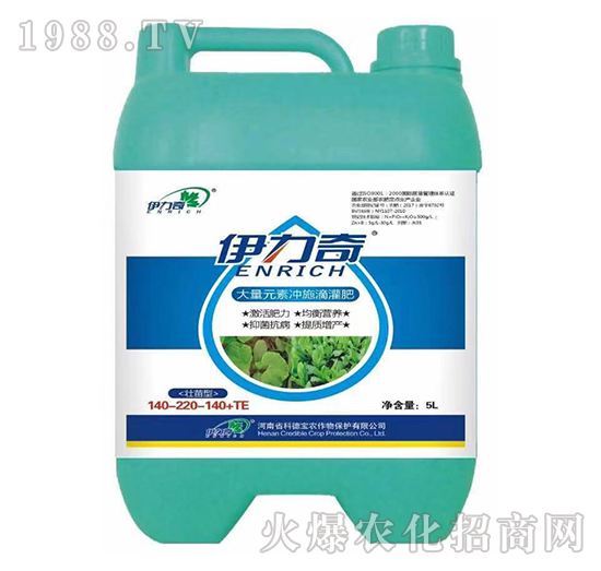 壯苗型大量元素沖施滴灌肥140-220-140+TE-伊力奇-科德寶