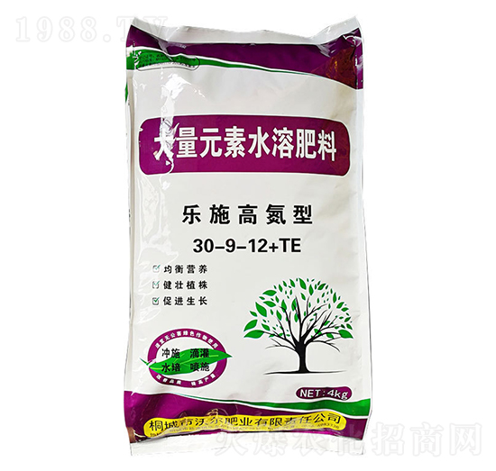 4kg樂施高氮型大量元素水溶肥30-9-12+TE-沃爾肥業(yè)