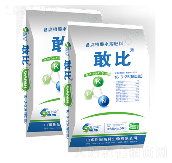 含腐植酸水溶肥料16-6-25-敢比-裕田高科