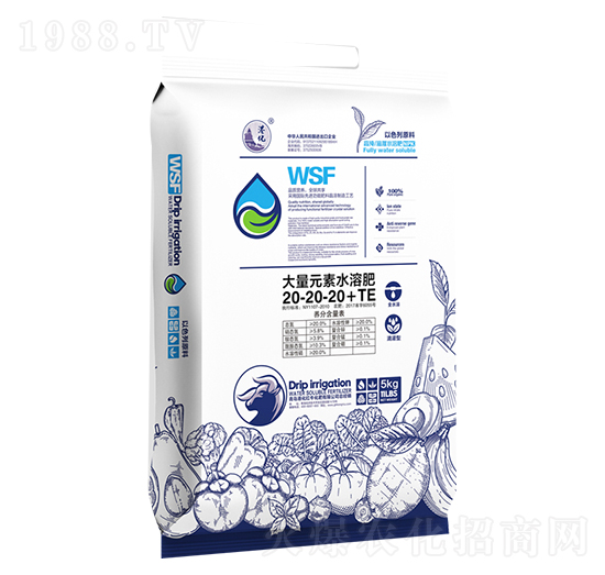5kg大量元素水溶肥20-20-20+TE-遠洋眾德