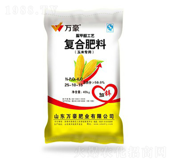 玉米專用脲甲醛復(fù)合肥料25-10-15-萬豪