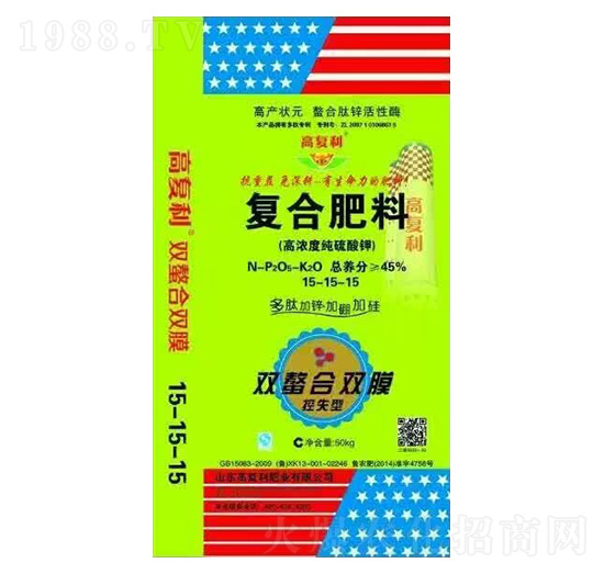 高濃度純硫酸鉀復(fù)合肥料15-15-15-高福利肥業(yè)