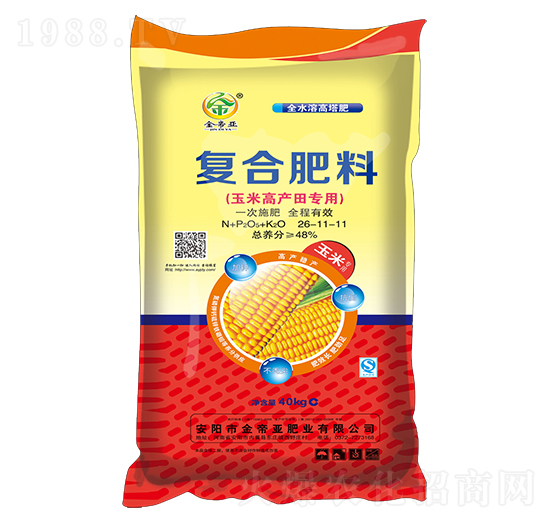 玉米高產(chǎn)田專用復(fù)合肥料26-11-11-金帝亞