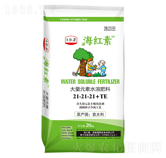 大量元素水溶肥料21-21-21+TE-海紅素-中鉀鹽