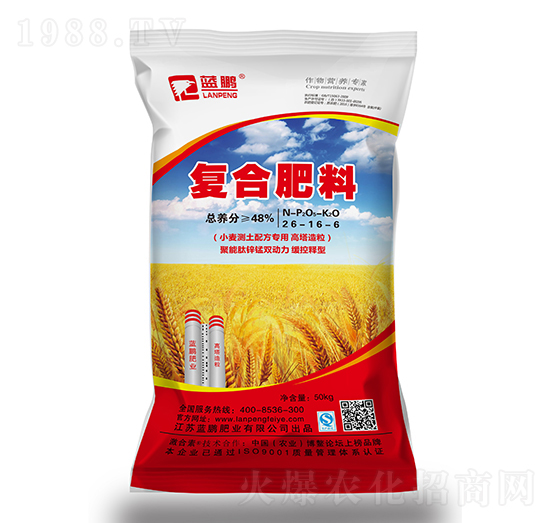 小麥測(cè)土配方專(zhuān)用復(fù)合肥料26-16-6-藍(lán)鵬肥業(yè)