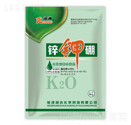 大量元素水溶肥12-0-43+TE-鋅鉀硼-潤(rùn)達(dá)化學(xué)