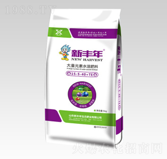 大量元素水溶肥15-5-40+TE-新豐年-清原奧農(nóng)