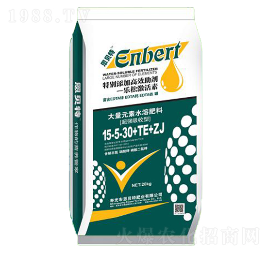 大量元素水溶肥料15-15-30+TE-恩貝特