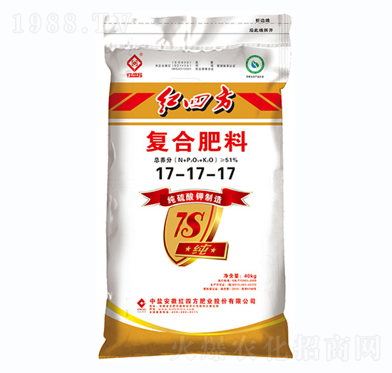 純硫酸鉀復(fù)合肥料17-17-17-紅四方