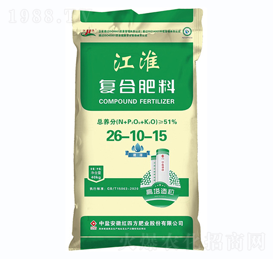 江淮高塔造粒復(fù)合肥料26-10-15-紅四方