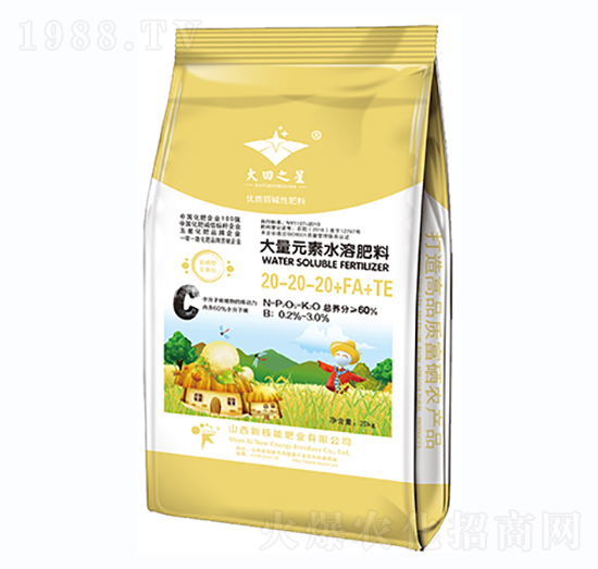 大量元素水溶肥料20-20-20+FA+TE-新核能