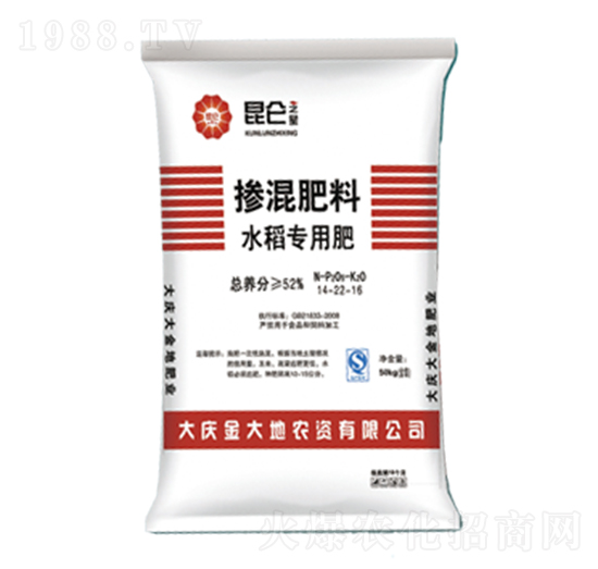 水稻專用摻混肥料14-22-16-昆侖之美-永利肥業(yè)