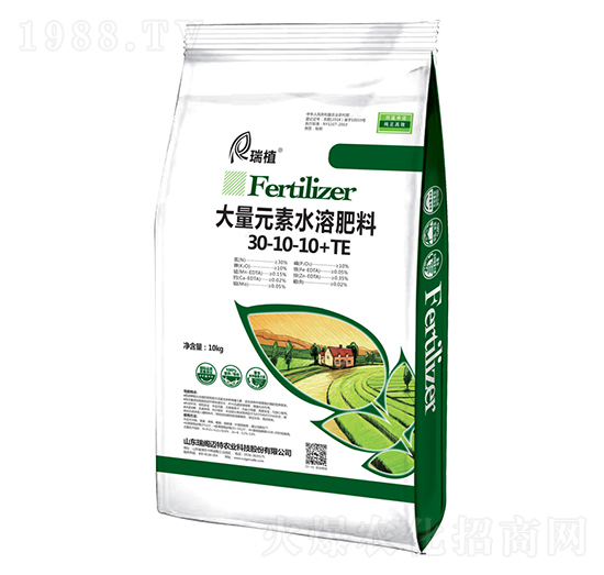 10kg大量元素水溶肥30-10-10+TE-瑞植-瑞閣邁特