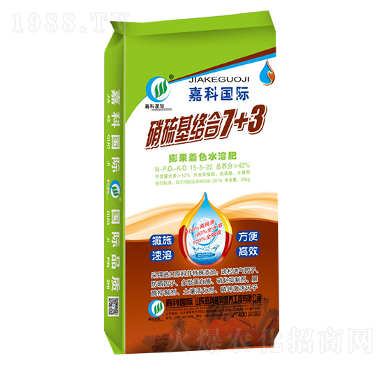 膨果著色水溶肥154-5-22-硝硫基絡合7+3-嘉科