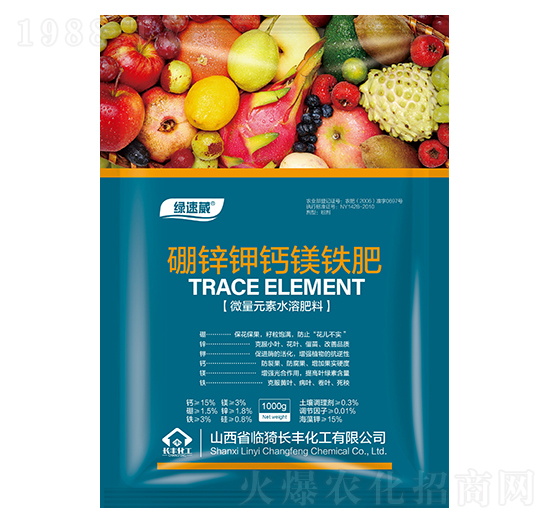 硼鋅鉀鈣鎂鐵肥-綠速葳-長(zhǎng)豐化工