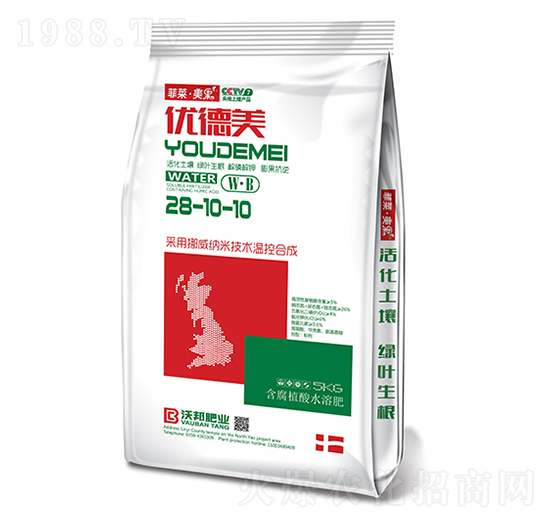 優(yōu)德美含腐植酸水溶肥料28-10-10-菲萊·美果-沃邦肥業(yè)