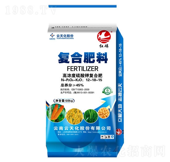 硫酸鉀型復(fù)合肥12-18-15-紅磷-世紀(jì)云天