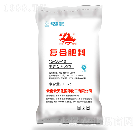 含鉀二銨復(fù)合肥料15-30-10-云峰-世紀云天