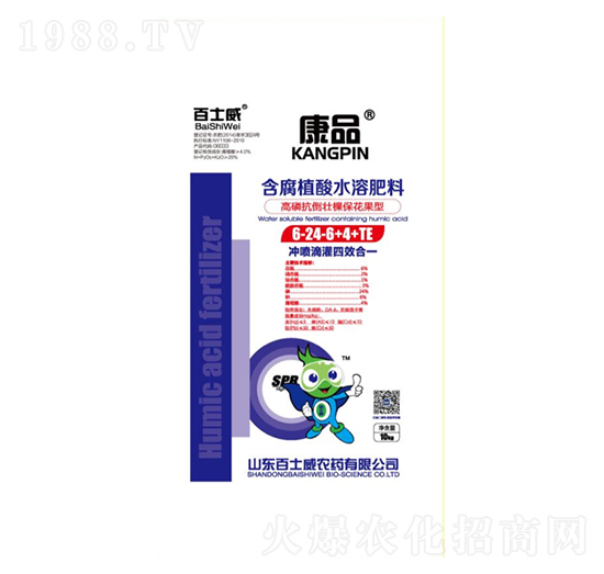 高磷抗倒壯棵保花果型含腐植酸水溶肥料6-24-6+4+TE-百士威