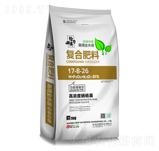 高濃度硝硫基復(fù)合肥料17-8-26-奧力給