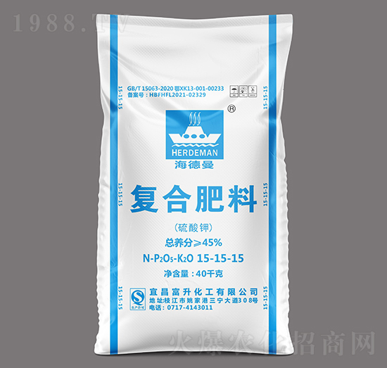 40kg硫酸鉀復(fù)合肥料（小顆粒）15-15-15-海德曼-富升化工