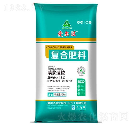 噴漿造粒復合肥料26-10-12-愛爾法