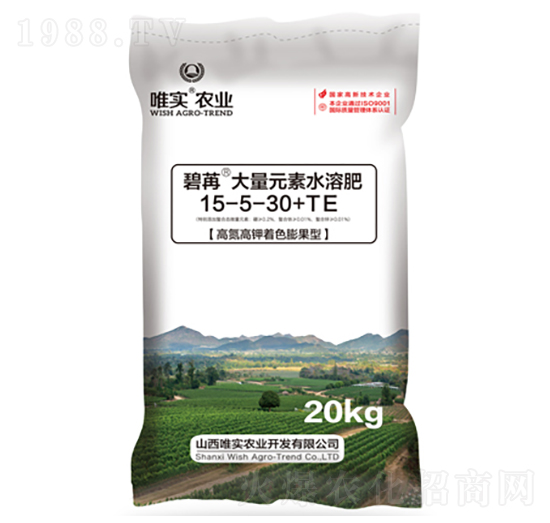 大量元素水溶肥15-5-30+TE-碧苒-唯實