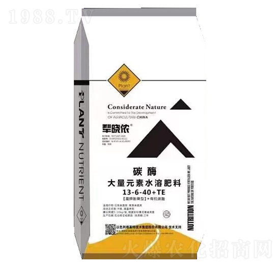 高鉀膨果型碳酶大量元素水溶肥料13-6-40+TE-犁曉儂-潤久豐