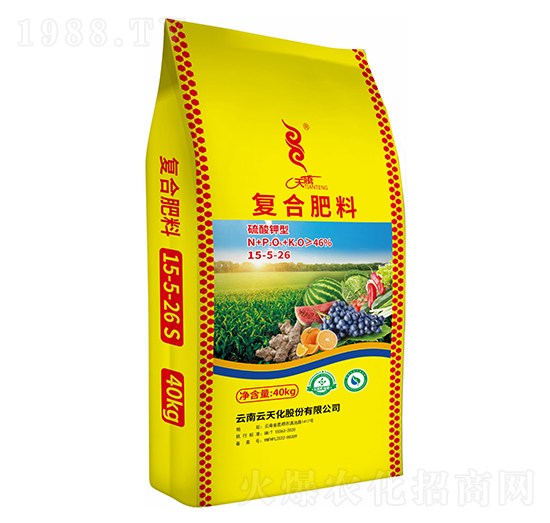 40kg硫酸鉀型復合肥料15-5-26-天騰化工
