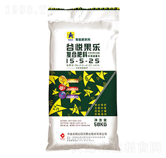 經(jīng)濟(jì)作物果蔬專(zhuān)用復(fù)合肥料15-5-25-谷悅果樂(lè)-紅四方