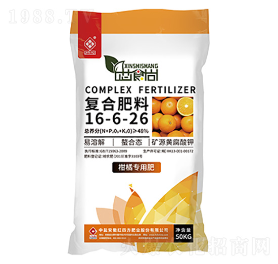 經(jīng)濟(jì)作物果蔬專用復(fù)合肥料16-6-26-芯食尚-紅四方