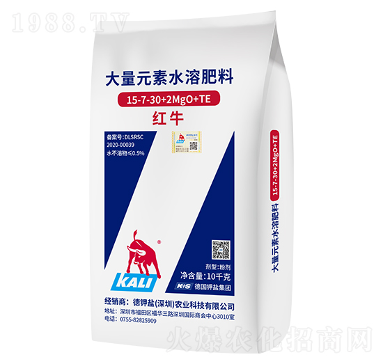 紅牛大量元素水溶肥料15-7-30+2MgO+TE-德鉀鹽農(nóng)業(yè)