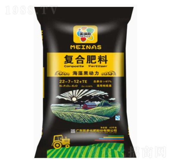 海藻黑動力復合肥料22-7-12+TE-美納斯-凱多化肥