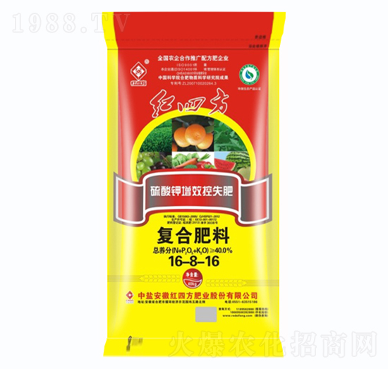 硫酸鉀復(fù)合肥料16-8-16-紅四方