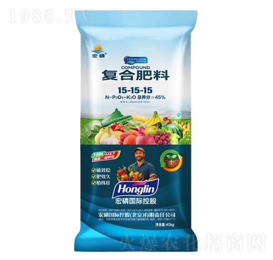 40kg復(fù)合肥料15-15-15-宏磷國(guó)際